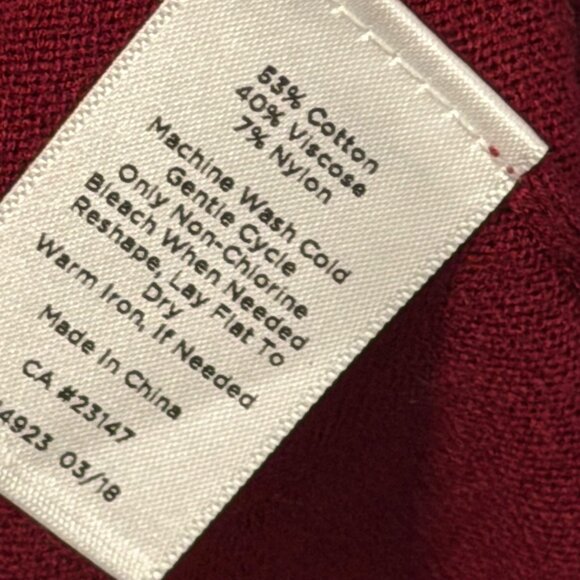 Talbots Long Open Front Burgundy Cardigan Sweater Sz Medium Soft long sweater - Picture 4 of 12